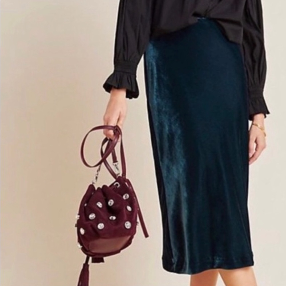 Anthropologie MAEVE velvet skirt